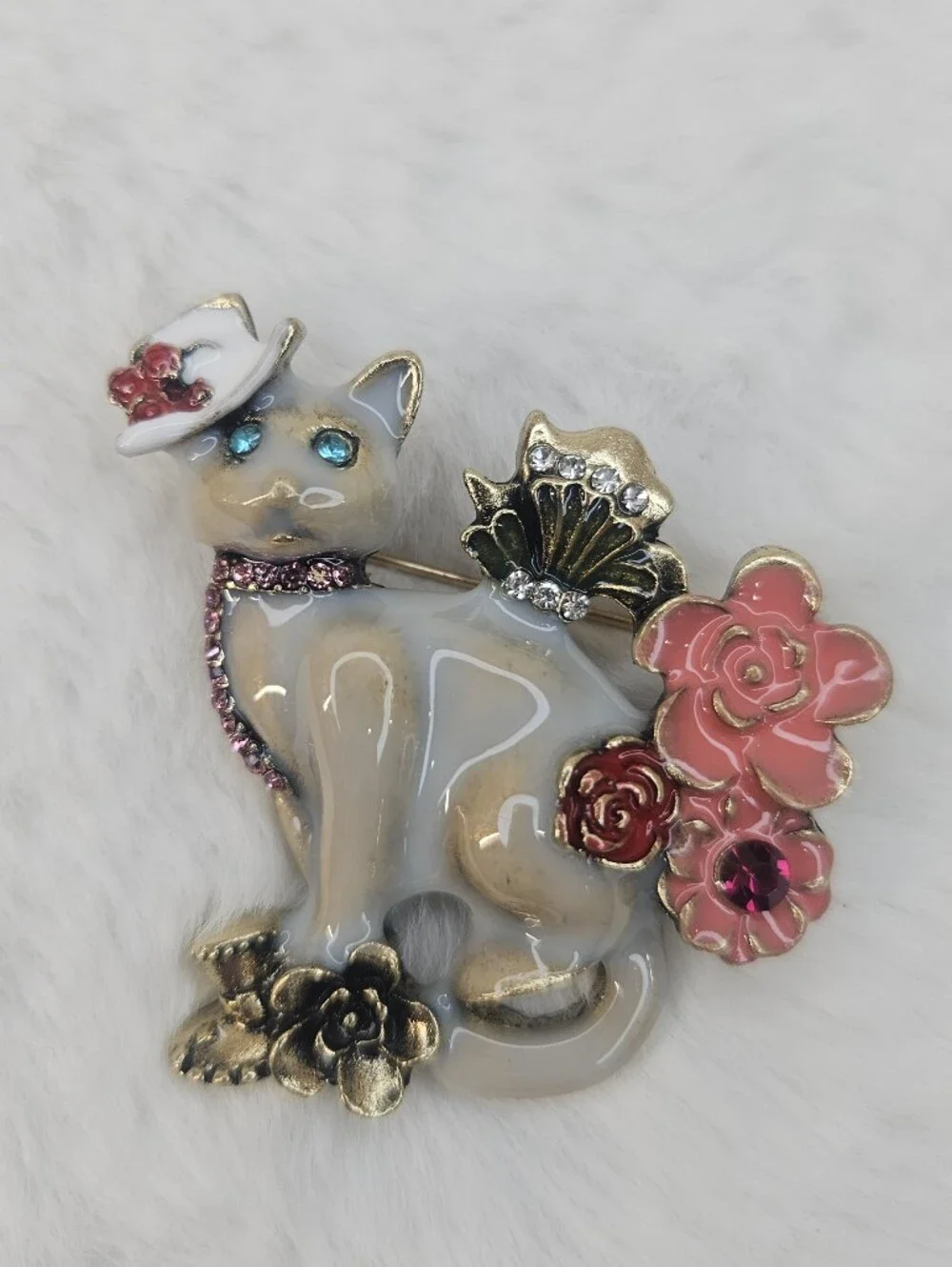 Vintage Style Cat Brooch Pin NWOT